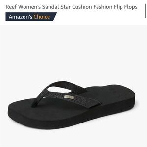 Reef Women's Black Sandal Star Cushion Flip Flops